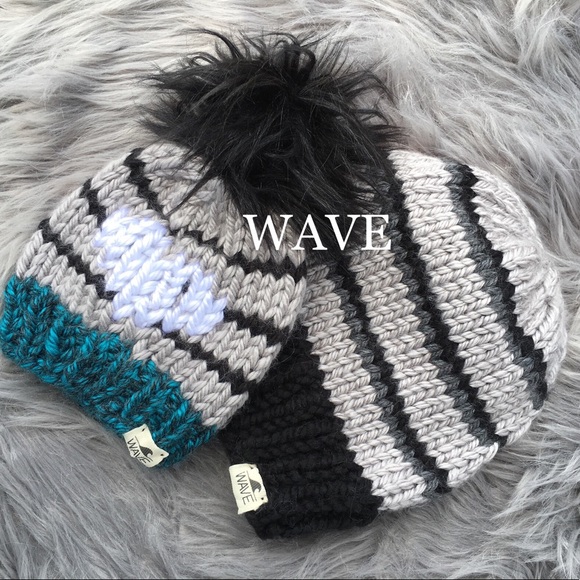 Fluffy pom beanies -custom designed matching - Picture 7 of 8